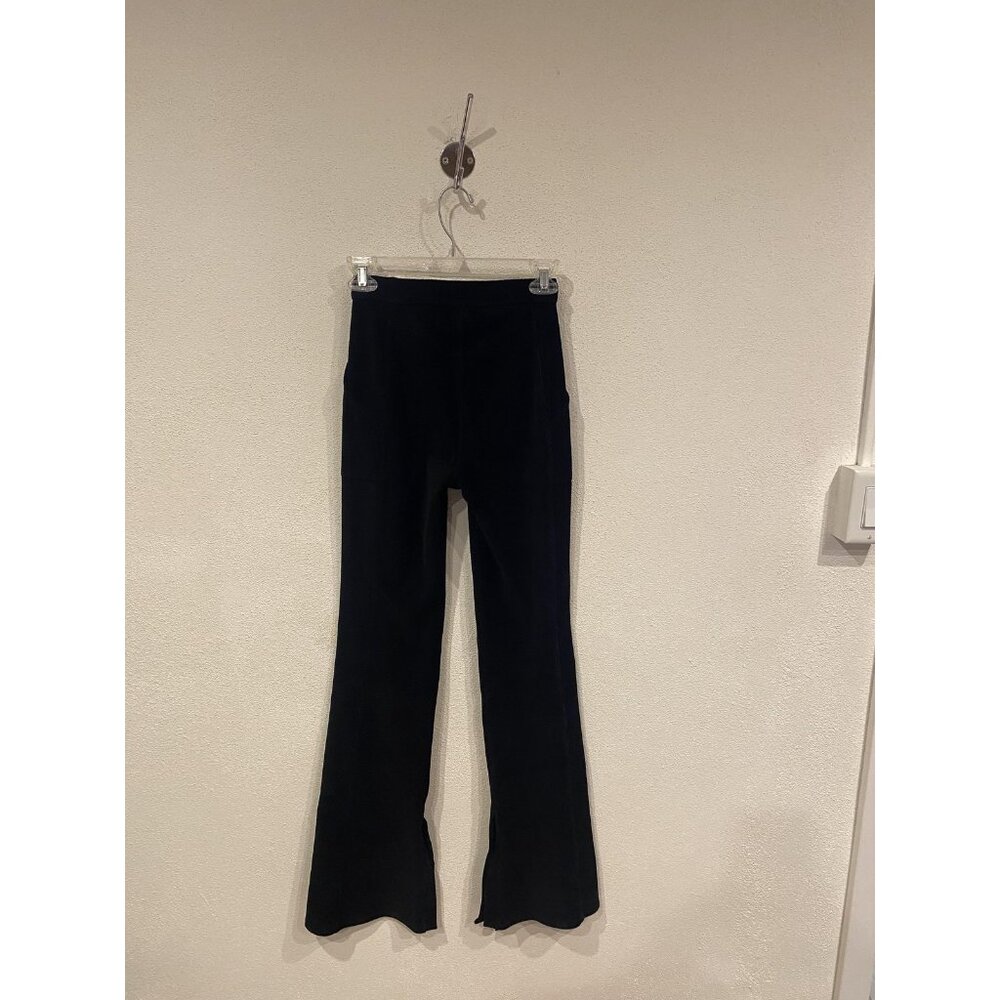 Alo Yoga Micro Corduroy Pants Womens XXS Black High Waist Winter Break Flare - Picture 4 of 4